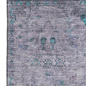 HomeRoots 10' X 14' Luxurious Lavender and Teal Oriental Area Rug - Stain Resistant, UV Protected & Washable! 709780