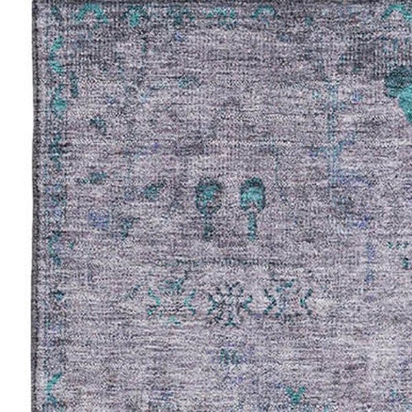 HomeRoots 10' X 14' Luxurious Lavender and Teal Oriental Area Rug - Stain Resistant, UV Protected & Washable! 709780