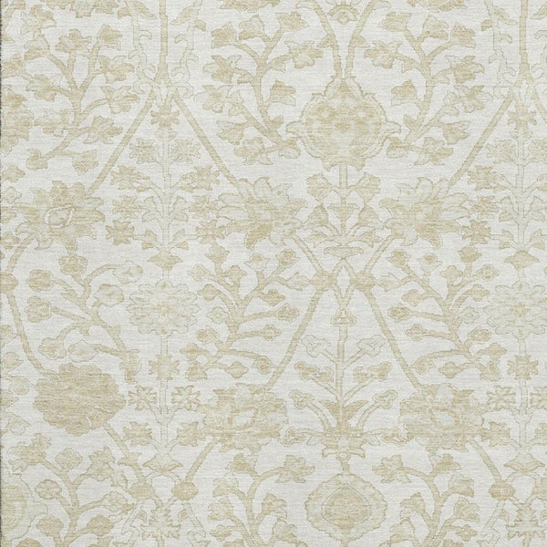 HomeRoots 5' X 8' Floral Area Rug in Ivory & Beige – Washable, UV-Protected, Stain-Resistant for Busy Homes 709782