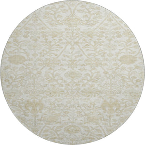HomeRoots 8' X 10' Ivory Floral Area Rug - Washable, Stain-Resistant, UV Protected for Durable Everyday Use 709784