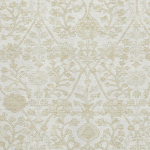 HomeRoots 9' X 12' Ivory Floral Washable Area Rug - Durable, UV-Protected, Soft & Stain Resistant for Homes 709785