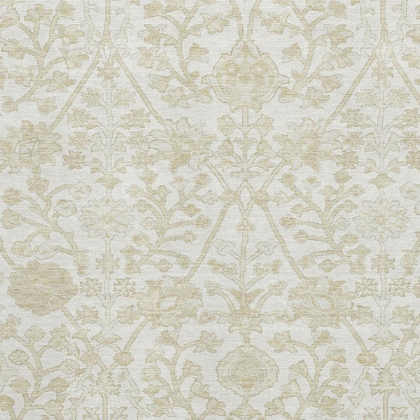 HomeRoots 9' X 12' Ivory Floral Washable Area Rug - Durable, UV-Protected, Soft & Stain Resistant for Homes 709785