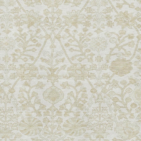 HomeRoots 10' X 14' Elegant Ivory & Beige Floral Washable Area Rug - UV Resistant, Durable, & Stylish Home Decor 709786