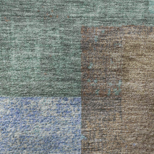 HomeRoots 5' X 8' Stylish Brown Teal Ivory Geometric Area Rug - Washable, UV Protected, Durable & Easy Care 709788