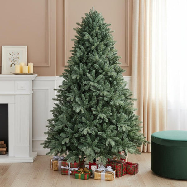 HomeRoots 7' Full Lifelike Spruce Christmas Tree - 2,518 Tips for a Lush Holiday Display, Easy Setup & Customizable 709808