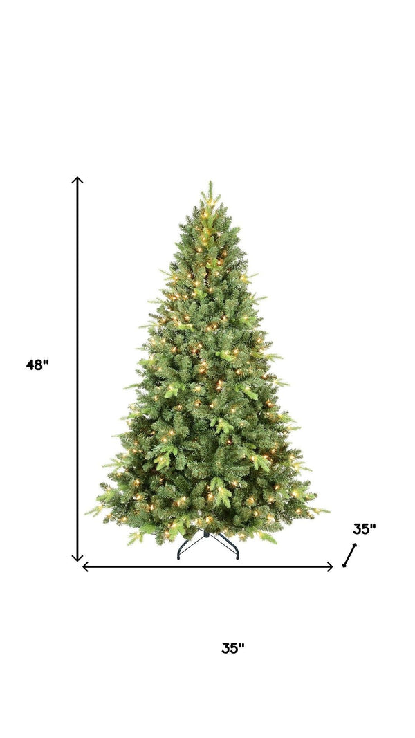 HomeRoots 5' Pre Lit Full Spruce Christmas Tree - Lifelike LED Illuminated Centerpiece for Homes & Offices 709813