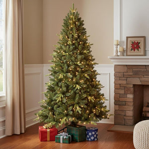HomeRoots 7' Pre Lit Full Spruce Christmas Tree - Lifelike, Hassle-Free Holiday Centerpiece with 1,339 Branch Tips 709815