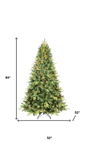 HomeRoots 9' Pre-Lit Full Spruce Christmas Tree - Lush PVC Needles, 800 Warm White LEDs & Easy Setup for Holidays 709816