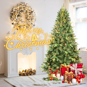 HomeRoots 5' Pre-Lit Full Flocked Spruce Christmas Tree - Cozy Winter Wonderland with Warm White LED Lights 709817