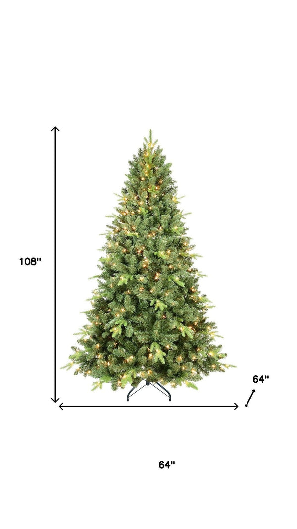 HomeRoots 5' Pre-Lit Full Flocked Spruce Christmas Tree - Cozy Winter Wonderland with Warm White LED Lights 709817
