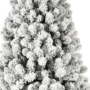 HomeRoots 6' Pre Lit Snowy Flocked Spruce Christmas Tree with Warm LED Lights - Easy Setup & Lush Green Needles 709818