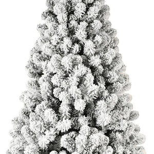 HomeRoots 6' Pre Lit Snowy Flocked Spruce Christmas Tree with Warm LED Lights - Easy Setup & Lush Green Needles 709818