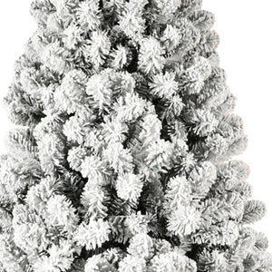 HomeRoots 7' Pre-Lit Flocked Spruce Christmas Tree - Lush, Snow-Dusted Foliage with 400 LED Lights for Effortless Holiday Cheer 709819