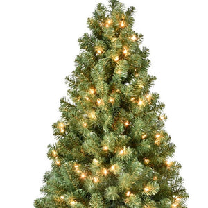HomeRoots 6' Pre-Lit Full Spruce Christmas Tree - Lush, Easy-Setup, Realistic Artificial Holiday Decor for Any Space 709823