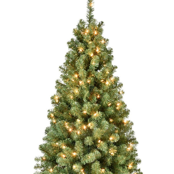 HomeRoots 7' Full Spruce Pre-Lit Christmas Tree with Warm LED Lights - Perfect Holiday Decor for Any Space 709824