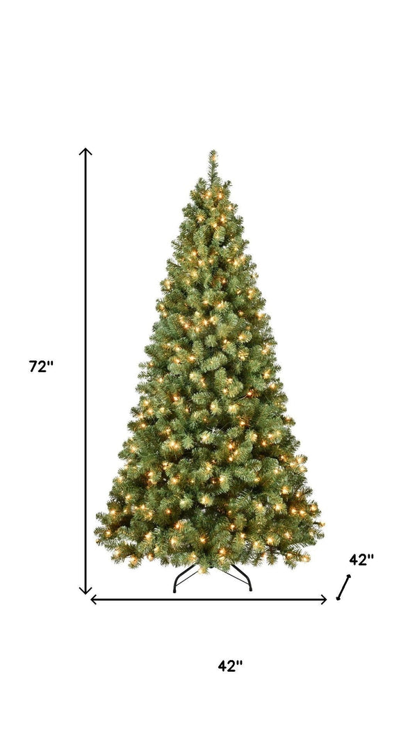 HomeRoots 7' Full Spruce Pre-Lit Christmas Tree with Warm LED Lights - Perfect Holiday Decor for Any Space 709824