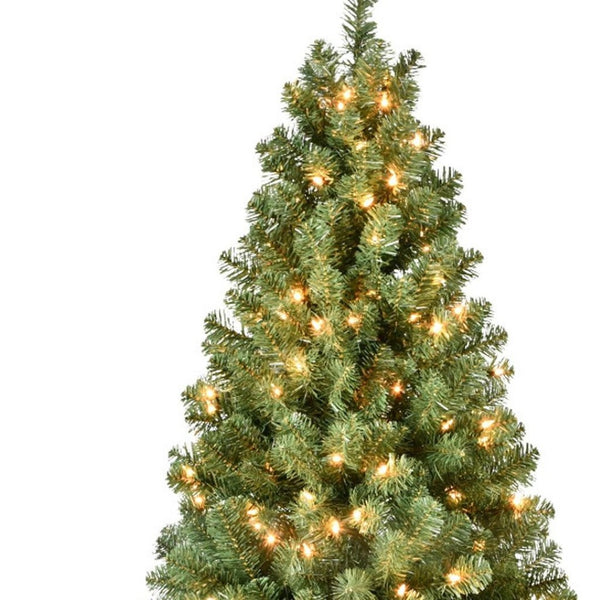 HomeRoots 6' Full Pre-Lit Spruce Christmas Tree with 650 Warm LEDs - Lifelike, Easy Setup & Sturdy Design 709827