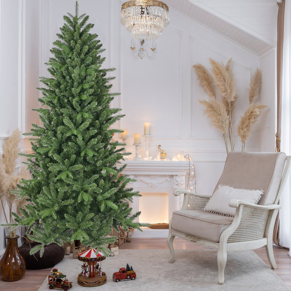 HomeRoots 6' Pre Lit Full Spruce Christmas Tree - Lifelike, Easy Assembly, LED Lights, Perfect Holiday Centerpiece 709828
