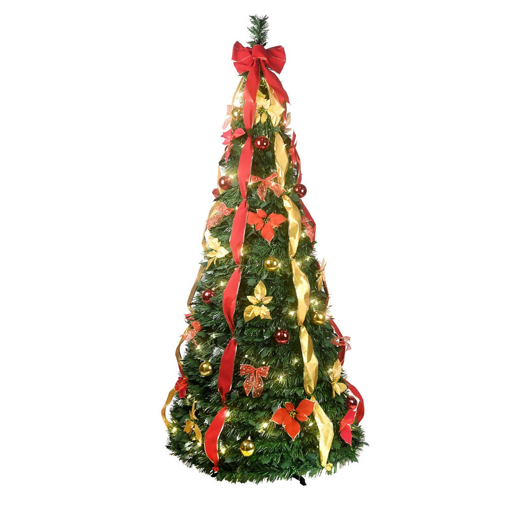 HomeRoots 7.5' Pre-Lit Full Spruce Christmas Tree – Realistic, Convenient, and Perfect for Festive Holiday Decor! 709829