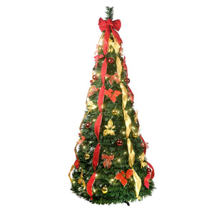 HomeRoots 4' Pre Lit Flocked Spruce Christmas Tree - Snowy Ambiance, Easy Setup, and Warm Lighting for Festive Joy 48 709830