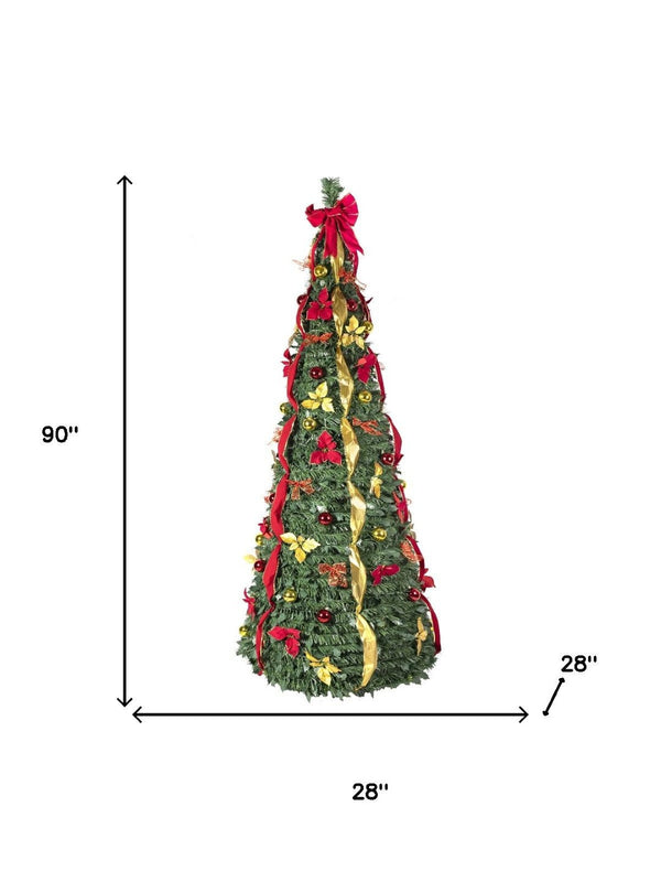 HomeRoots 4' Pre Lit Flocked Spruce Christmas Tree - Snowy Ambiance, Easy Setup, and Warm Lighting for Festive Joy 48 709830