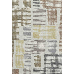 HomeRoots 10' X 14' Sand Brown & Ivory Geometric Washable Area Rug - UV Resistant, Stain-Resistant, Durable Design 709854