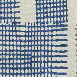HomeRoots 9' X 12' Washable Beige Blue Green Geometric Area Rug with UV Protection for High-Traffic Spaces 709859