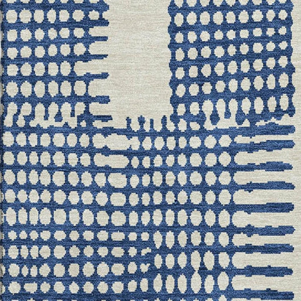HomeRoots 10' X 14' Modern Geometric Area Rug in Beige, Blue & Green - Washable, UV Protected, Stylish & Durable 709860