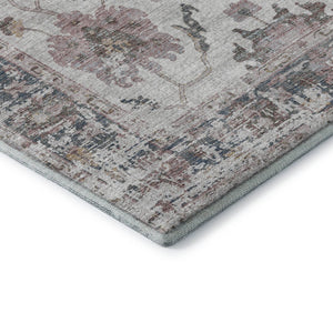 HomeRoots 10' X 14' Blush Ivory & Denim Blue Oriental Washable Rug – Stain Resistant, UV Protected, Stylish Home Decor 709866