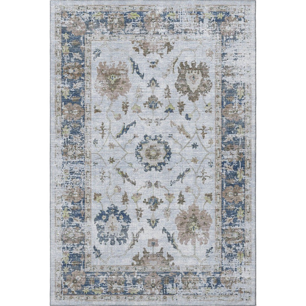 HomeRoots 10' X 14' Blue Gray & Taupe Washable Oriental Area Rug - Durable, UV Protected for Family Spaces! 709872