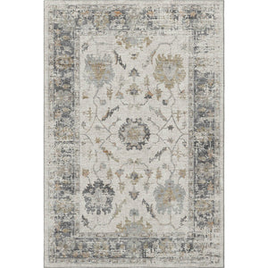 HomeRoots 5' X 8' Ivory Taupe & Gray Oriental Area Rug - Machine Washable, UV Protected, Pet Friendly Charm 709874