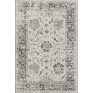 HomeRoots 8' Elegant Ivory Taupe Gray Round Rug - Washable, UV Protected, Stain Resistant, Family Friendly 709875