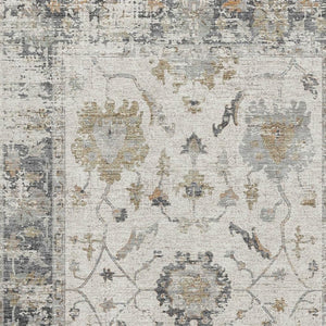 HomeRoots 8' Elegant Ivory Taupe Gray Round Rug - Washable, UV Protected, Stain Resistant, Family Friendly 709875