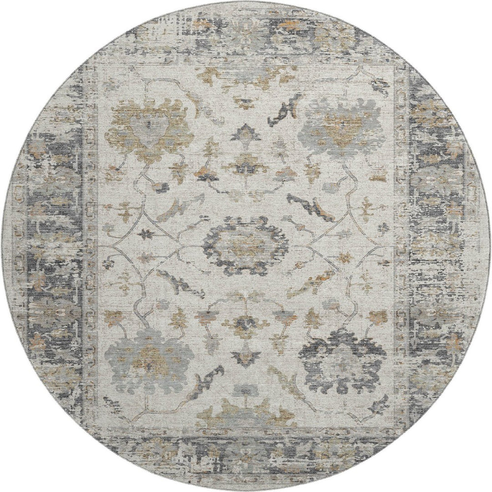 HomeRoots 8' X 10' Ivory Taupe Gray Oriental Washable Area Rug - Durable, Stain-Resistant, UV Protected Elegance 709876