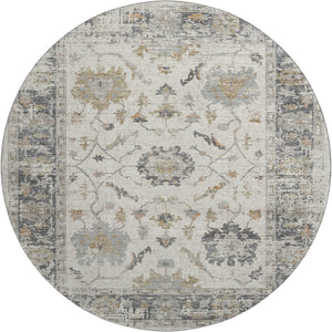 HomeRoots 8' X 10' Ivory Taupe Gray Oriental Washable Area Rug - Durable, Stain-Resistant, UV Protected Elegance 709876