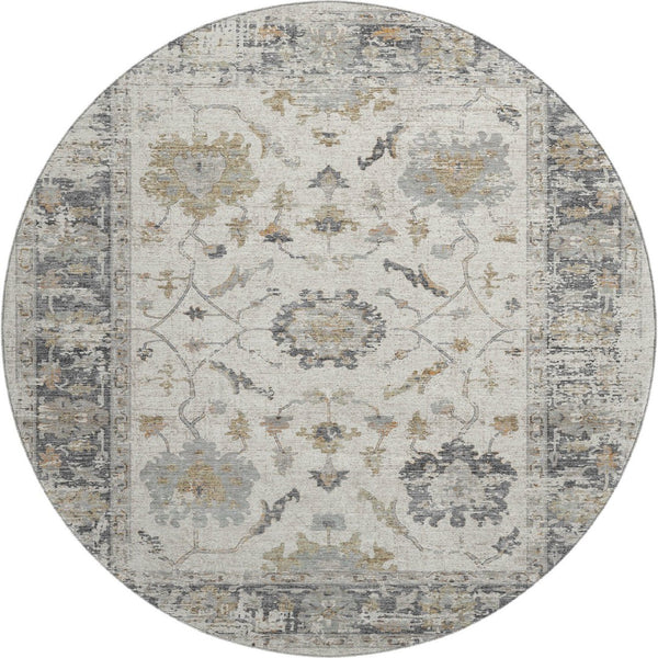 HomeRoots 8' X 10' Ivory Taupe Gray Oriental Washable Area Rug - Durable, Stain-Resistant, UV Protected Elegance 709876