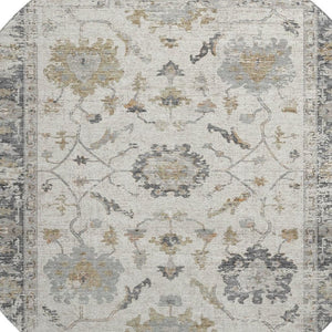 HomeRoots 8' X 10' Ivory Taupe Gray Oriental Washable Area Rug - Durable, Stain-Resistant, UV Protected Elegance 709876