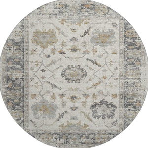 HomeRoots 8' X 10' Ivory Taupe Gray Oriental Washable Area Rug - Durable, Stain-Resistant, UV Protected Elegance 709876
