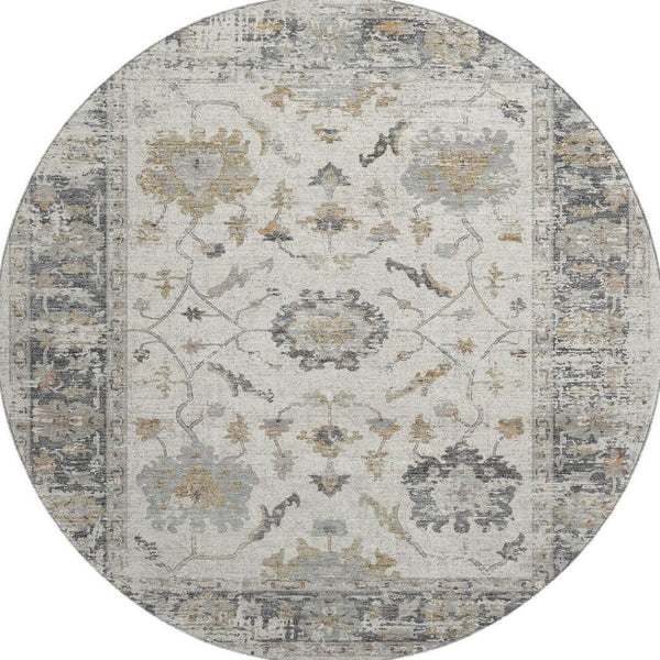 HomeRoots 8' X 10' Ivory Taupe Gray Oriental Washable Area Rug - Durable, Stain-Resistant, UV Protected Elegance 709876