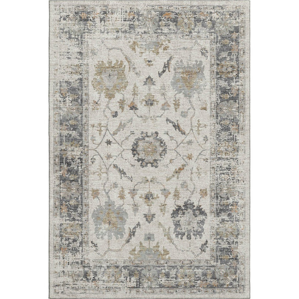 HomeRoots 9' X 12' Washable Ivory, Taupe & Gray Oriental Area Rug with UV Protection for Kids & Pets 709877