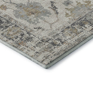 HomeRoots 9' X 12' Washable Ivory, Taupe & Gray Oriental Area Rug with UV Protection for Kids & Pets 709877