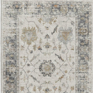 HomeRoots 9' X 12' Washable Ivory, Taupe & Gray Oriental Area Rug with UV Protection for Kids & Pets 709877