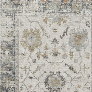 HomeRoots 10' X 14' Elegant Ivory Taupe & Gray Oriental Washable Area Rug with UV Protection & Durability 709878