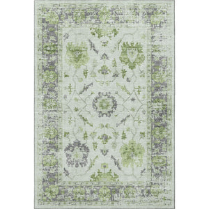 HomeRoots 5' X 8' Mint Green & Gray Oriental Area Rug - Washable, Stain Resistant, Non-Slip, UV Protected! 709886