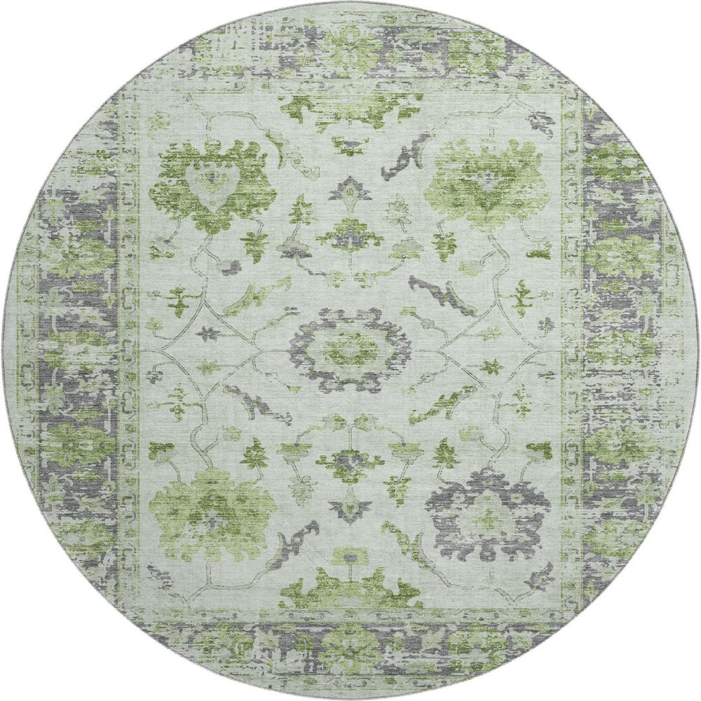 HomeRoots 8' X 10' Mint Green & Gray Washable Area Rug - Soft, Stain Resistant, UV Protected for Everyday Use 709888