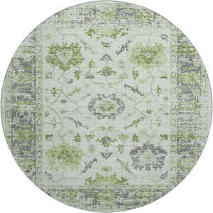 HomeRoots 8' X 10' Mint Green & Gray Washable Area Rug - Soft, Stain Resistant, UV Protected for Everyday Use 709888