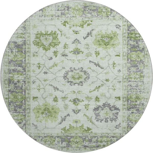 HomeRoots 8' X 10' Mint Green & Gray Washable Area Rug - Soft, Stain Resistant, UV Protected for Everyday Use 709888