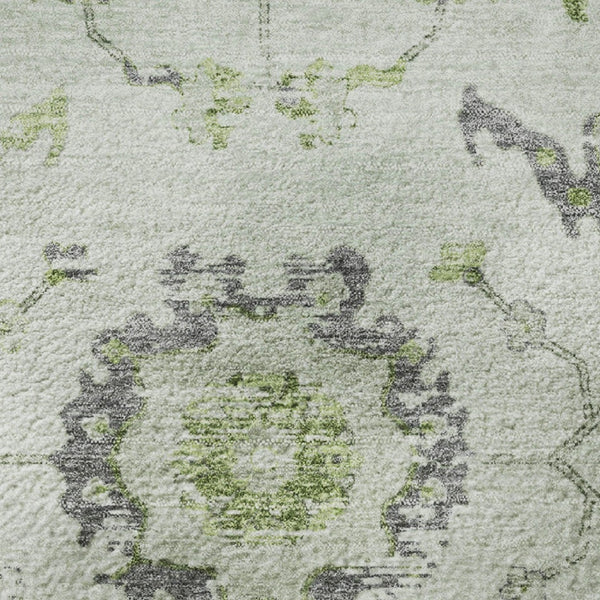 HomeRoots 8' X 10' Mint Green & Gray Washable Area Rug - Soft, Stain Resistant, UV Protected for Everyday Use 709888