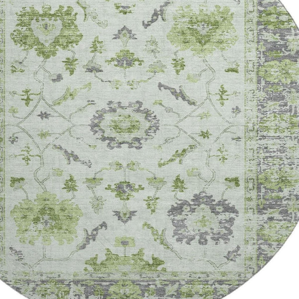 HomeRoots 8' X 10' Mint Green & Gray Washable Area Rug - Soft, Stain Resistant, UV Protected for Everyday Use 709888