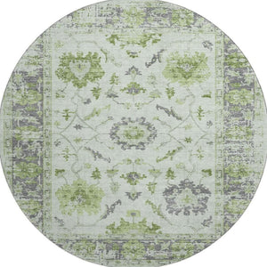 HomeRoots 8' X 10' Mint Green & Gray Washable Area Rug - Soft, Stain Resistant, UV Protected for Everyday Use 709888